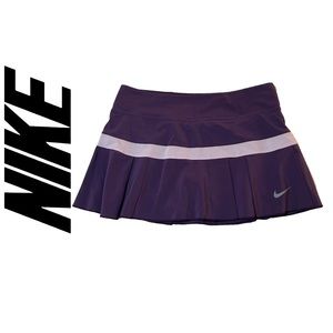 NIKE Dri-Fit Purple Pleated Tennis Skort, Size Small